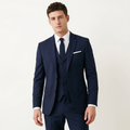 Men’s 3-Piece Slim Fit Suit – Single Breasted Formal Set for Business & Events Navy Blue