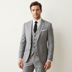Men’s 3-Piece Slim Fit Suit – Single Breasted Formal Set for Business & Events Gray