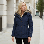 Women’s Hooded Faux Fur Puffer Jacket – Insulated Water-Resistant Coat