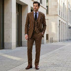 Men’s 3-Piece Tweed Suit – Classic Tailored Formal Set