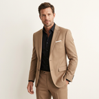 Men’s 2-Piece Slim Fit Suit – Tailored Business & Evening Formal Set Bronze