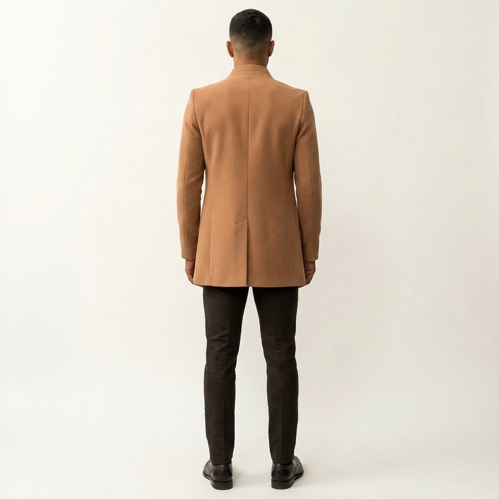 Men’s Smart Casual Winter Coat – Minimalist Buttoned Outerwear