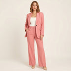 Women’s Tailored Pants Suit – Blazer & Trousers Formal Set Pink
