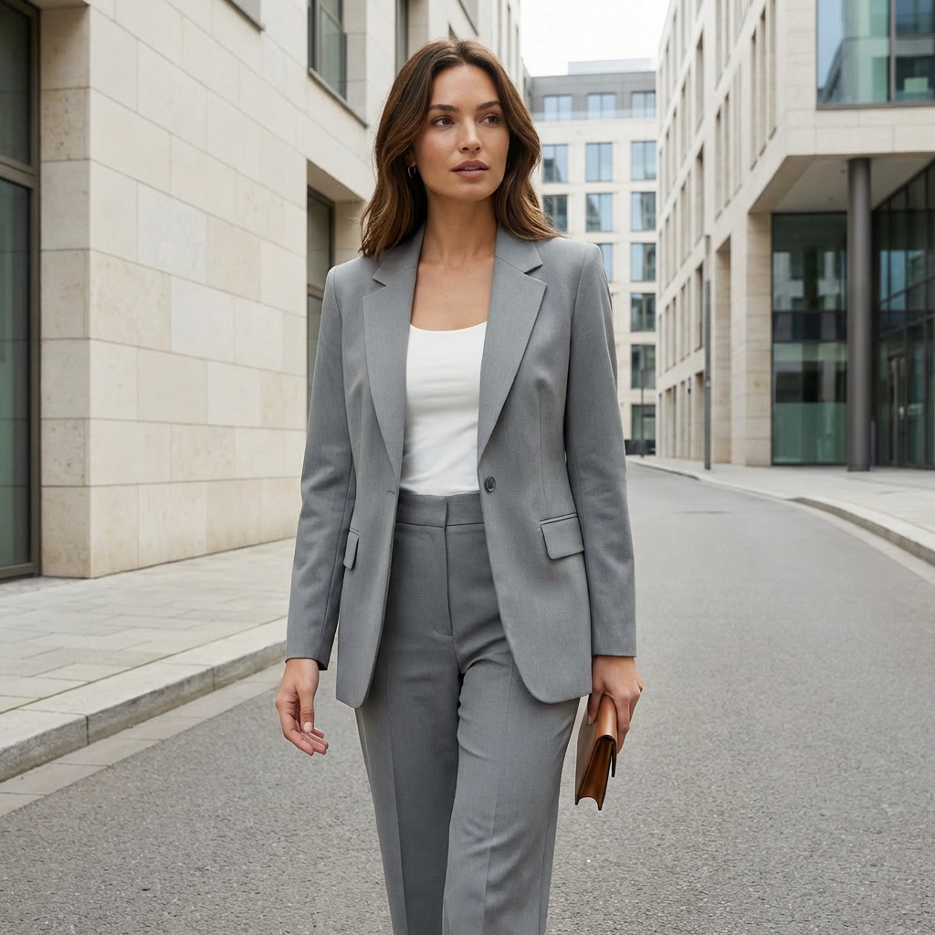 Women’s Tailored Pants Suit – Blazer & Trousers Formal Set