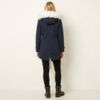 Women’s Winter Parka – Faux Fur Hooded Belted Coat