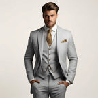 Men’s 3-Piece Slim Fit Suit – Wedding & Formal Tuxedo Set Gray
