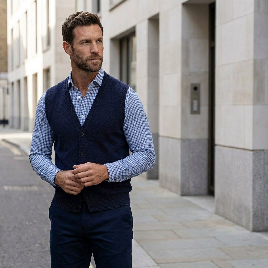 Men’s Sleeveless Sweater Vest – Lightweight Knit Layer