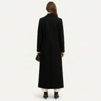 Women’s Black Maxi Overcoat – Longline Tailored Outerwear