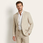 Men’s Linen 2-Piece Suit – Lightweight Summer Blazer & Trousers Beige