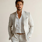 Men’s Linen Summer Blazer – Lightweight Tailored Jacket for Warm-Weather Outfits Beige