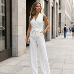 Women’s Tailored Wrap Jumpsuit – Wide Leg Formal Wear
