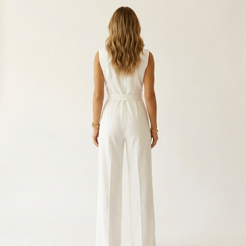 Women’s Tailored Wrap Jumpsuit – Wide Leg Formal Wear