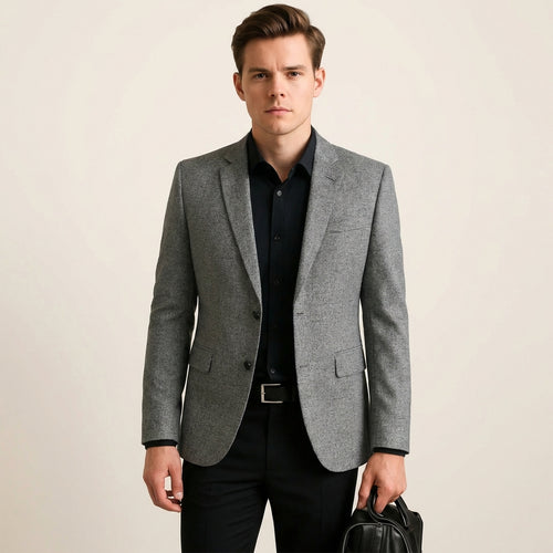 Men's Wrinkle-Resistant Lightweight Sport Coat – Tailored Fit Casual Spring Blazer Gray