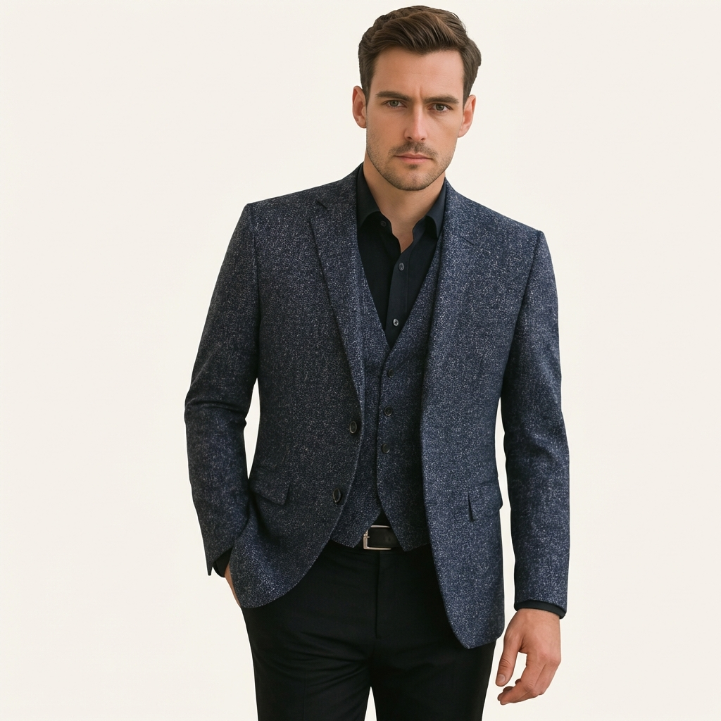 Men's Wrinkle-Resistant Lightweight Sport Coat – Tailored Fit Casual Spring Blazer Navy Blue