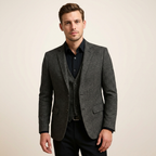 Men's Wrinkle-Resistant Lightweight Sport Coat – Tailored Fit Casual Spring Blazer Black