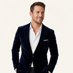 Men’s Velvet Blazer – Slim Fit Evening & Formal Jacket Navy Blue