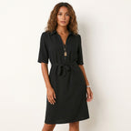 Women’s Casual Midi Dress – Flattering Fit for Work & Evening Black