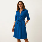 Women’s Casual Midi Dress – Flattering Fit for Work & Evening Blue