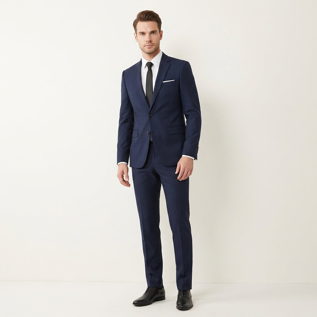 Men’s Casual 2-Piece Suit – Smart Tailored Modern Fit Navy Blue