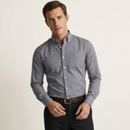 Men’s Classic Button-Up Shirt – Long Sleeve Work & Weekend Wear Gray