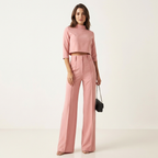 Women’s Matching Top & Trousers Set – Modern Tailored Look Pink