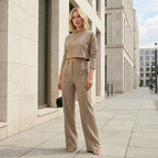 Women’s Matching Top & Trousers Set – Modern Tailored Look