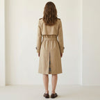 Women’s Double Breasted Trench Coat – Belted Classic Style
