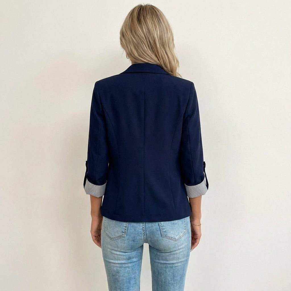 Women’s Classic Tailored Blazer – Roll Up Sleeve Design