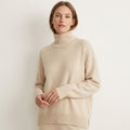Women’s Cashmere Turtleneck Sweater – Premium Knitwear Beige