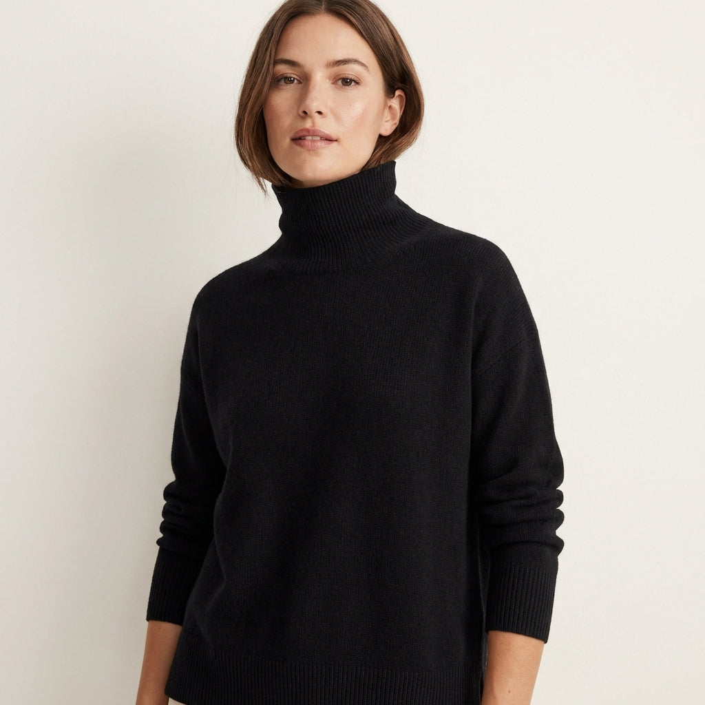 Women’s Cashmere Turtleneck Sweater – Premium Knitwear Black