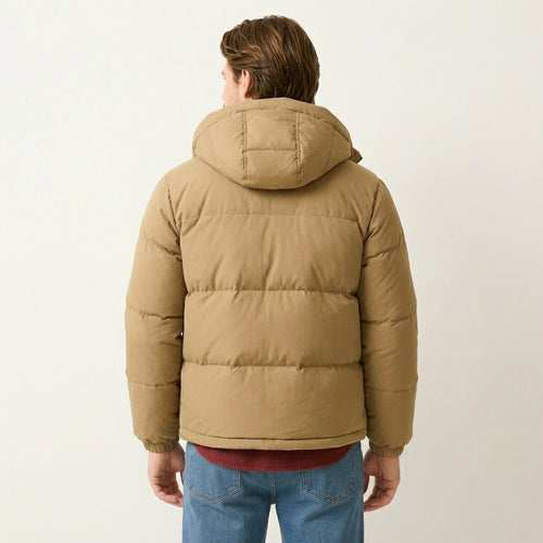 Men's Hooded Cotton Puffer Jacket – Lightweight Insulated Style