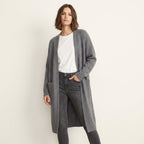 Women’s Thick Knit Cardigan – V-Neck Warm Autumn Style Gray One size