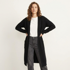 Women’s Thick Knit Cardigan – V-Neck Warm Autumn Style Black One size