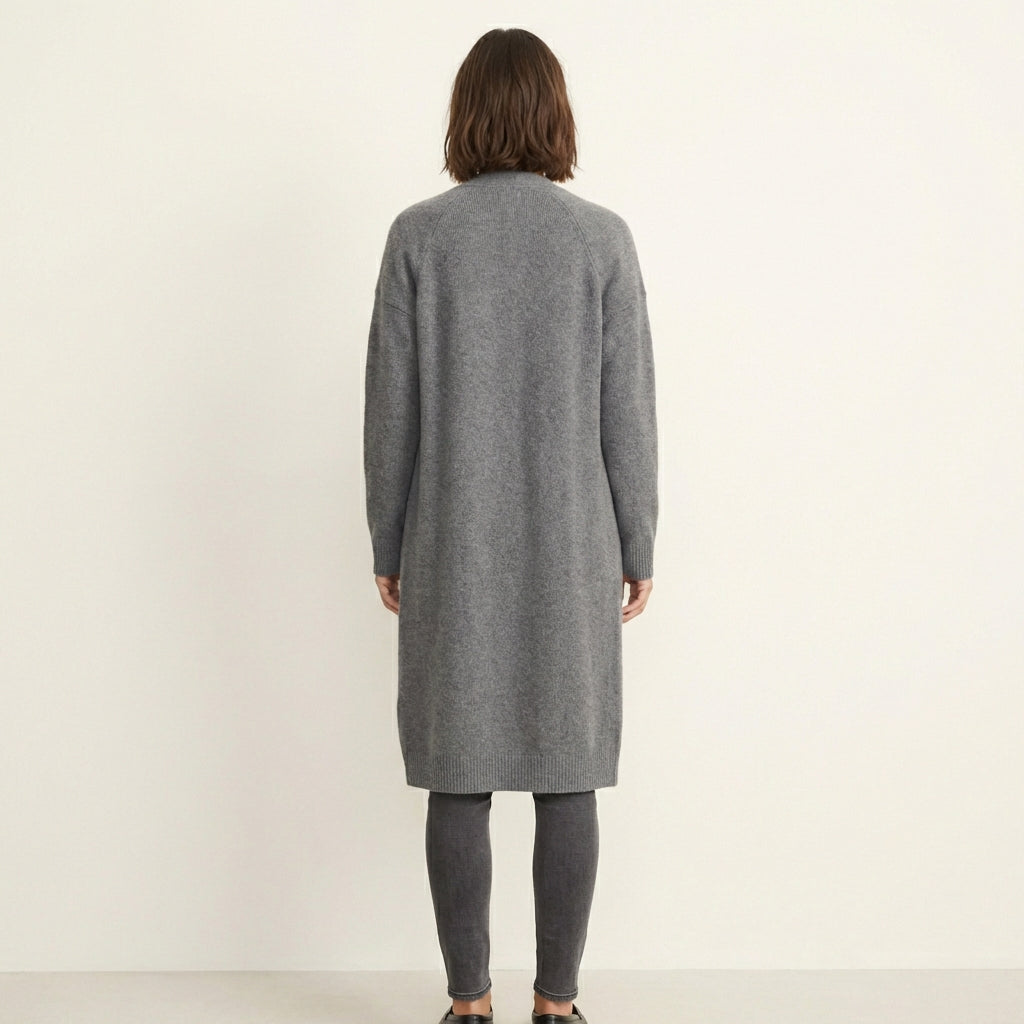 Women’s Thick Knit Cardigan – V-Neck Warm Autumn Style