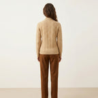 Women’s Cable Knit Cashmere Button-Up Sweater